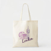 Waterverf Londen Big Ben Canvas tas – Artistiek (Voorkant)