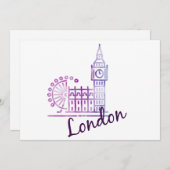 Waterverf Londen Big Ben Holiday Kaart – Brits (Voorkant / Achterkant)