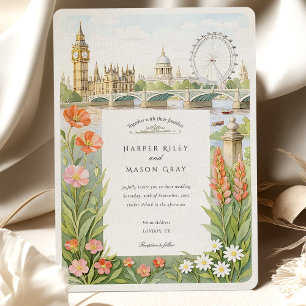 Waterverf Londen Big Ben Wedding Kaart