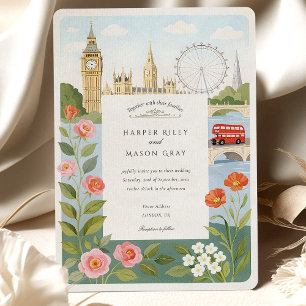 Waterverf Londen Big Ben Wedding Kaart