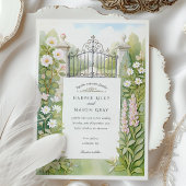 Waterverf Londen Iron Gates & Flowers Wedding Kaart