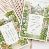 Waterverf Londen Iron Gates & Flowers Wedding Kaart