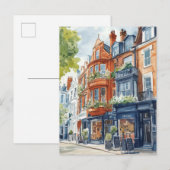 Waterverf Londen: Victoriaans herenhuizen Briefkaart (Voorkant / Achterkant)
