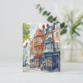 Waterverf Londen: Victoriaans herenhuizen Briefkaart (Staand voorkant)