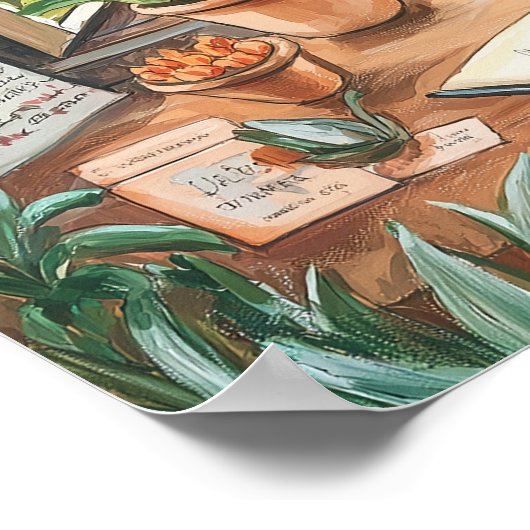 Waterverf Londen Window Scene Poster (Hoek)