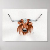 Waterverf Longhorn Poster (Voorkant)