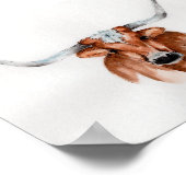 Waterverf Longhorn Poster (Hoek)
