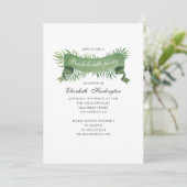 Waterverf loof. Tropisch vrijgezellenfeest Kaart (Staand voorkant)