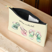 Waterverf Look Roze en Groene Zomer Teenslippers Etui