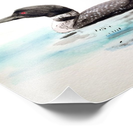 Waterverf Loon Art Foto Afdruk (Hoek)