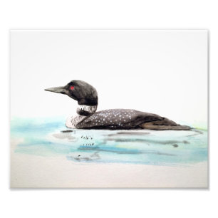 Waterverf Loon Art Foto Afdruk