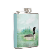 Waterverf Loon Wilderness Bird Natuur Art Heupfles (Rechts)