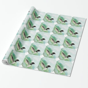Waterverf Loon Wilderness Bird Natuur Cadeaupapier