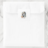 Waterverf Lord Krishna gezicht Vierkante Sticker (Tas)