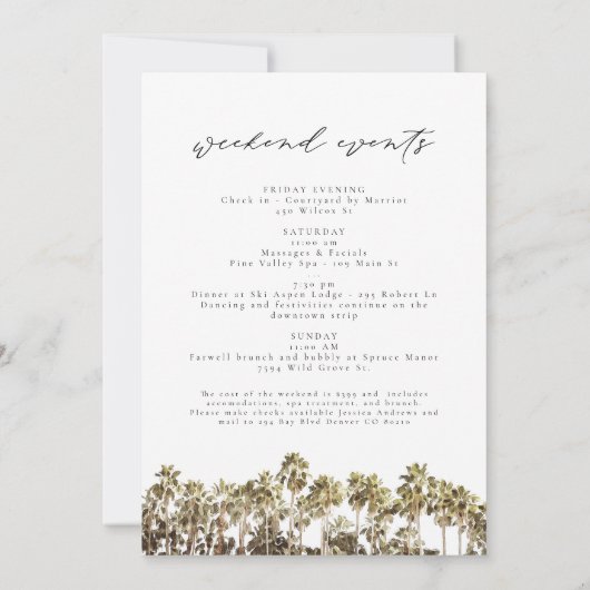 Waterverf Los Angeles California Skyline Palm Kaart (Achterkant)