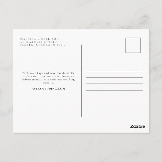 Waterverf Los Angeles Californië Bewaar de datum Briefkaart (Achterkant)