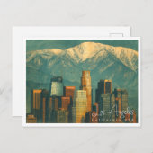  Waterverf Los Angeles | Retro California Feestdagenkaart (Voorkant / Achterkant)