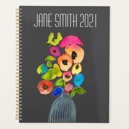 Waterverf Losse bloemige Planner (Voorkant)