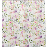 Waterverf losse expressieve lentesflorale douchegordijn (Voorkant)