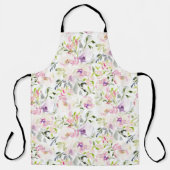 Waterverf losse expressieve lentesflorale schort (Voorkant)