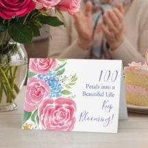 Waterverf Losse Rozen & Hydrangea 100e Verjaardag