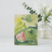 Waterverf Lotus Briefkaart (Staand voorkant)