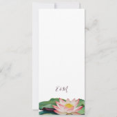 Waterverf Lotus Bruiloft Menu Kaart (Achterkant)