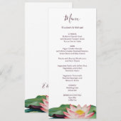 Waterverf Lotus Bruiloft Menu Kaart (Voorkant / Achterkant)