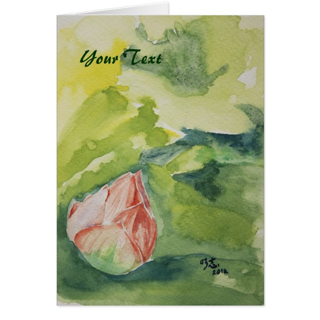 Waterverf Lotus Card (Voorkant)