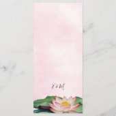 Waterverf Lotus Chinees Bruiloft Menu Kaart (Achterkant)