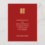 Waterverf Lotus Chinees Huwelijk Sla de datum op Informatiekaartje (Achterkant)