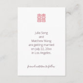 Waterverf Lotus Chinees Huwelijk Sla de datum op Informatiekaartje (Achterkant)