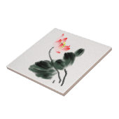 Waterverf Lotus Floral Chinoiserie Ink Wash Art Tegeltje (Zijkant)