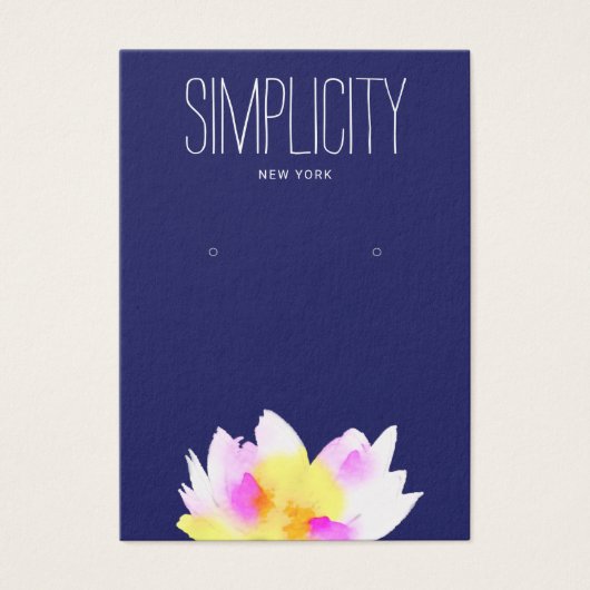 Waterverf Lotus Floral Earring Display Card Visitekaartje (Voorkant)