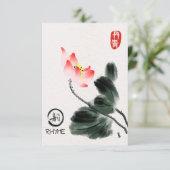Waterverf Lotus Floral Freehand-tekening Kaart (Staand voorkant)