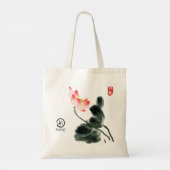 Waterverf Lotus Floral Freehand-tekening Tote Bag (Achterkant)