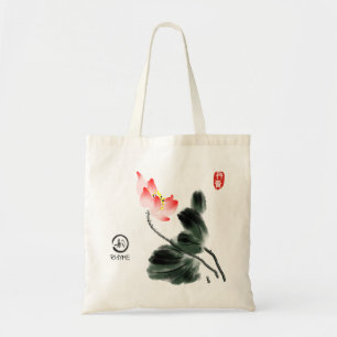 Waterverf Lotus Floral Freehand-tekening Tote Bag