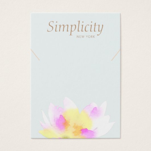 Waterverf Lotus Floral Ketting Display Card Visitekaartje (Voorkant)
