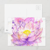 Waterverf Lotus Flower 4 Briefkaart (Voorkant / Achterkant)