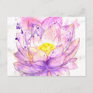 Waterverf Lotus Flower 4 Briefkaart