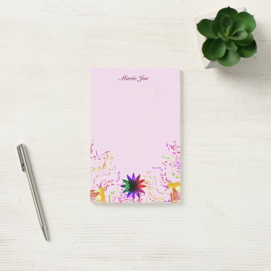  Waterverf Lotus Flower Boarder Post-it® Notes (Kantoor)