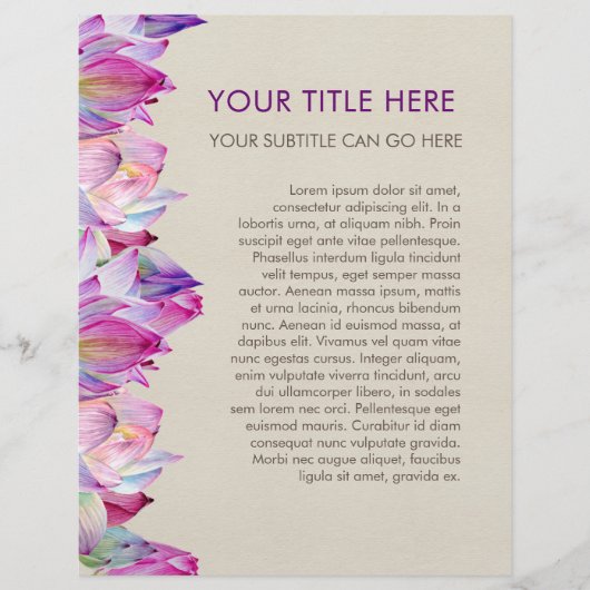 Waterverf Lotus Flower Flyer (Voorkant)