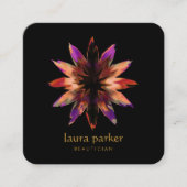 Waterverf Lotus Flower Healing Yoga Holistic Vierkante Visitekaartje (Voorkant)