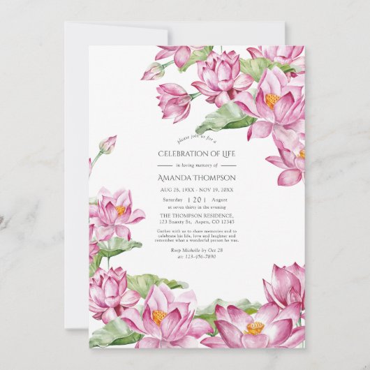 Waterverf Lotus Flower Indian Celebration of Life Kaart (Voorkant)