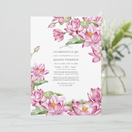 Waterverf Lotus Flower Indian Celebration of Life Kaart (Staand voorkant)