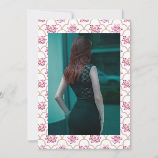 Waterverf Lotus Flower Indian Celebration of Life Kaart (Achterkant)