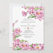 Waterverf Lotus Flower Indian Engagement Party Kaart (Voorkant)