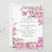 Waterverf Lotus Flower Indian Rehearsal Dinner Kaart (Voorkant)