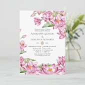 Waterverf Lotus Flower Indian Rehearsal Dinner Kaart (Staand voorkant)