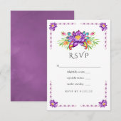 Waterverf Lotus Flower Indian Wedding RSVP Kaartje (Voorkant / Achterkant)